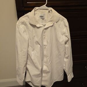 Calvin Klein Men's White Long-Sleeve Dress Shirt